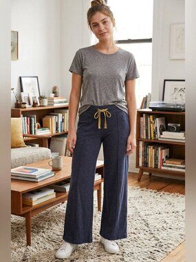 Monday Tuesday Wednesday Thursday Friday Saturday Drawstring Waist Wide Leg Pant
